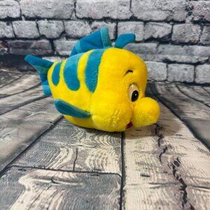 Vintage Walt Disney's Flounder from Little Mermaid 7" Plush Fish Toy